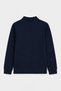 Unisex Navy Blue 100% Cotton Polo Collar Long Sleeve T-Shirt for Girls & Boys, Pack of 2 - 3