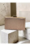 Rosegold Striped Laser Patterned Women's Evening Dress Bag Wedding Engagement Graduation - 2