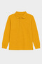 Girls & Boys Unisex Mustard 100% Cotton Polo Collar Long Sleeve 2-Piece T-Shirt - 2