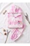 Tongs Baby Girl Tie-Dye Patterned Hooded Embroidered Tracksuit Set - Dusty Pink - 3