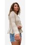 Women's Knitwear Cardigan with Embroidered Lace Detail at the Hem - 3