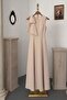 Beige Shoulder Bow Dress - 5