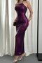 Purple Backless Sequin Dress - 2