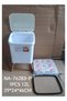 Stylish 12L Pedal Trash Bin with Floral Cushion Lid Modern 12-liter waste bin featuring a sturdy pedal design, removable inner bucket, elegant floral cushion top, compact 29×24×46 cm size, and versati