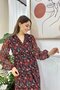 Red Patterned Chiffon Dress - 4