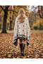 Rose Patterned Women's Shoulder Shawl, Knitwear Shawl, Cape Shawl, Poncho - 6