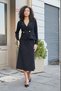 Women's Stretchy Premium Velvet Fabric High Waist Long Below Knee Bell Skirt-Black - 3