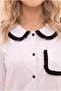 Women's Italian Bamboo Baby Collar Ruffled Chest Pocket Detailed Front Buttoned Pajama Set - 3