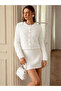 Women's Baklava Pattern Stone Detailed Plush Knitwear Cardigan - 2