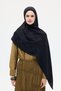 Naia Jacquard Shawl Monogram Pattern - Black