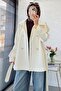 Premium Belted Trench Coat with Windbreaker Detail on the Back - Ecru - 7