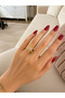 Snowflake Design Rotating Stress Ring – Gold Color Sparkling Adjustable Women's Ring with Stones - 2