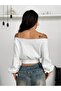 Women's Boat Neck Crop Voila Printed Sweatshirt - 3