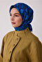 Blue Geometric Pattern 100% Twill Silk Scarf 4420-51 - 2