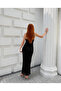 Women's Black Deep V-Neck Rope Strap Lace Maxi Dress Elt7252 - 4