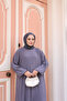 Giy-Çık Comfortable Oversize Bat Sleeve Elif Suit-Grey - 6