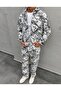 Premium Oversize Botanical Print Jeans Jacket Set - 2