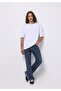 Loose Tapered Fit Men's Mid Indigo Denim Jean Pants