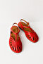 Women's Genuine Leather Sandals with Stripe Detail |   Gona - 4