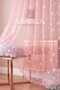Sky Tale Star Pattern Pink Non-Pleated Extralarge Knitted Tulle Curtain - 2