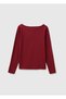 Women's Plum Cotton Blend Slim Fit Long Sleeve T-Shirt - 2
