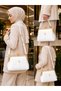 Luxury Concept Double Set Women's Gold Accessory-Detail Shoulder Bag Combination, Luxury, Gift, Daily Use - 4