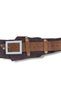 Women's Brown Stone Buckle Detailed Nubuck Leather Belt - Aurore Handmade Design - Standard Size - 2