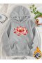 Lotus Printed Oversized Unisex Women'S/Men's Hooded Sweatshirt