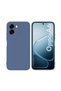 Oppo A6 Compatible Silicone Case - Flexible Cover with Camera Protection in Pastel Color Tone - Navy Blue