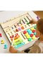 4-in-1 Montessori Wooden Activity Board for Toddlers 3+ Years - Magnetic Color Sorting Maze, 5-Tone Xylophone, Number Puzzle & Peg Pattern Matching - Educational Fine Motor Skills Toy for Presc - 4