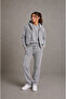 Unisex Design Straight Leg Baggy Sweatpants Crew Neck Sweatshirt Zippered Cardigan 3-Piece Set - 2