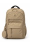 Dp Casual a Quality Ecru 5 External Zipper Compartments Water Repellent School Sports Travel Daily Light Fabric Backpack 7-11 - 2