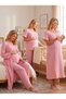 New Season Powder Linen Special Design Short Sleeve 100% Cotton Maternity Dressing Gown Nightgown Pajama Set with Breastfeeding Feature - 4