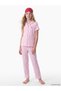 Lcw Kids Pink Shirt Collar Girls' Pajama Set
