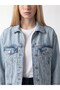 Esvab • Modern & Distinctive Shirt Roba Collar Women's Jean Jacket - 3