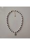 Navy Blue Sparkling Glass Bead Necklace - 2