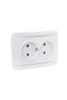 Comtec Premium double schuko socket, recessed, frame included, white