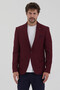 Falço Men's Burgundy Textured Fabric Mono Collar Slim Fit Sports Blazer Jacket - 5