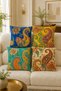 Colorful Shawl Patterned Decorative Throw Pillow Cover Set, Paisley Living Room Decor (Double Sided)