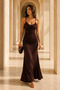 Degaje Collar Ring Detailed Maxi Dress - Brown - 5