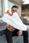Zrk-Dx3 Premium Genuine Leather White Orange Casual Men's Sneaker - 2
