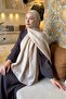Diamond Pattern Aura Cotton Jacquard Shawl Camel - 3