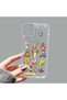 iPhone 12 Compatible Camera Protected Anti-Shock Aesthetic Print Patterned Transparent Silicone Case
