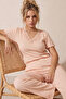 Light Salmon Lace Cotton Ribbed Camisole Knitted Pajama Set26120701