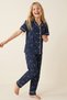 Hello Kitty Licensed 100% Cotton Navy Blue Multi-Colored Buttoned Piping Pajama Set 26120451 - 4
