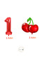 Bal10 Cherry and Red Number Themed Foil Balloon Set Age-2 - 2