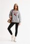 Women's Sweet Love Fruit Graphic Printed Comfortable Fit Crew Neck Gray Sweatshirt - 2