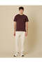 Men Burgundy Plain T-Shirt - 5