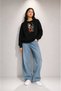 Women's Tropical Bird Printed Comfortable Fit Crew Neck Black Sweatshirt - 2