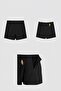 Women's Liora Short Skirt Black – Metal Accessory Detail, Mini Length, Zipper Detail, Shorts with Internal Structure - 6